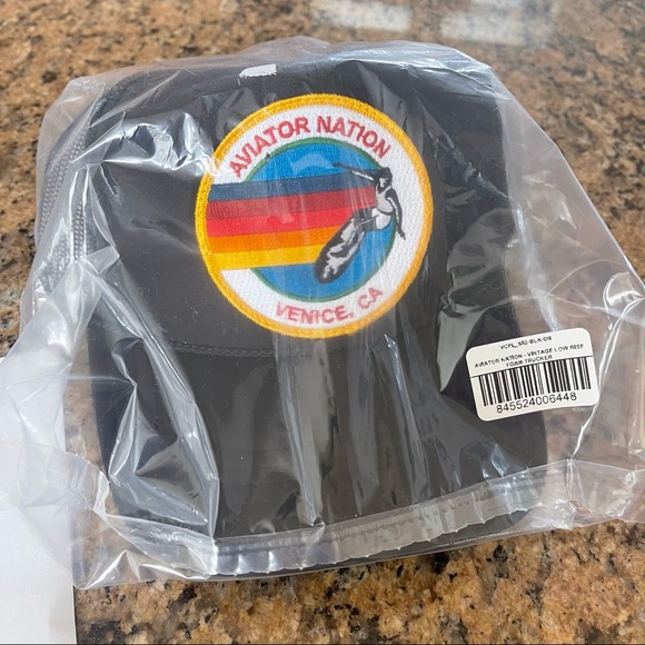 Accessories - NWT Aviator Nation Trucker HAT with embroidered logo in black / Venice patch